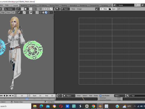 Battle Medic Female Character - Fantasy 3D मॉडल