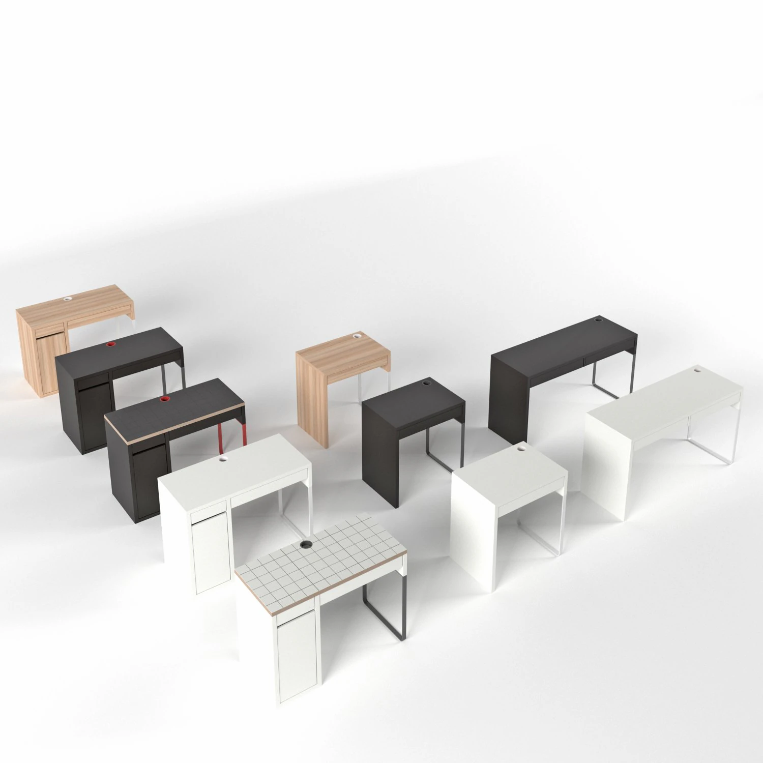 Ikea Micke Desk 3D Model .c4d .max .obj .3ds .fbx .stl .blend