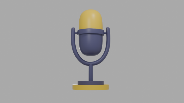 Microphone Low-poly 3D Model .c4d .max .obj .3ds .fbx .stl .blend 