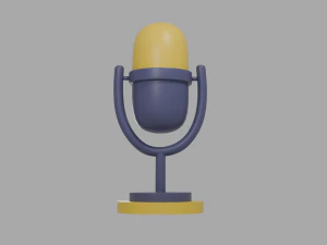 Mikrofon Poli rendah Model 3D