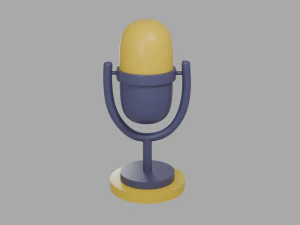 Microphone Low-poly 3D Model