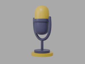 Microphone Low-poly 3D Model