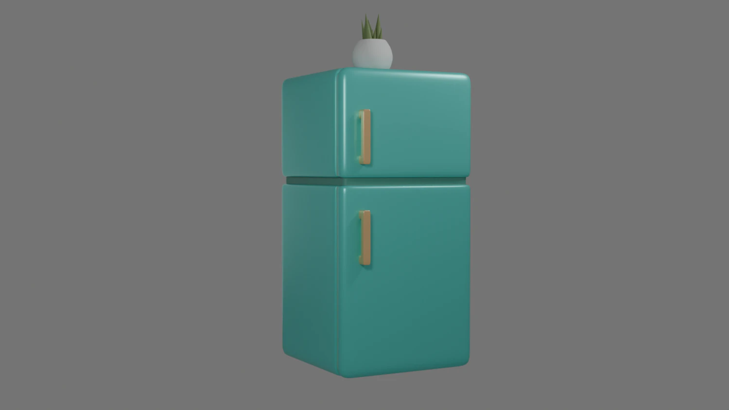 Fridge Low-poly 3D Model .c4d .max .obj .3ds .fbx .stl .blend 