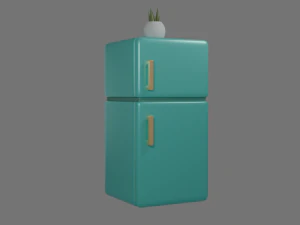 Buzdolabı D&uuml;ş&uuml;k Poli 3D Model