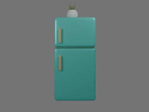 Fridge Low-poly 3D Model
