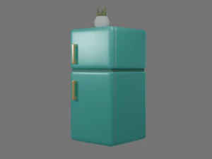 Fridge Low-poly 3D Model