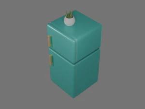 Fridge Low-poly 3D Model