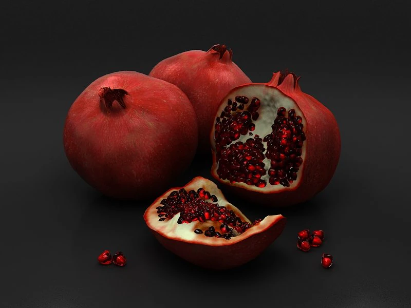 Pomegranate 3D Model .c4d .max .obj .3ds .fbx .stl .blend