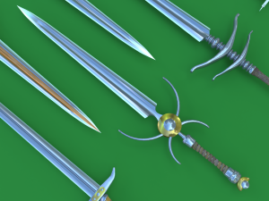 Set of seven rare Swords 3D 모델