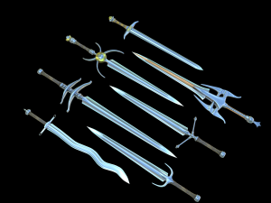 Set of seven rare Swords 3D 모델