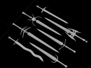 Set of seven rare Swords 3D 모델