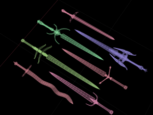 Set of seven rare Swords 3D 모델