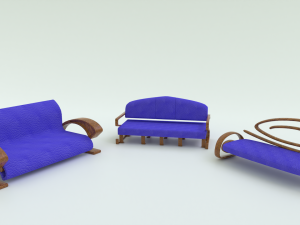 Set of Three Standing Sofas 3D Модель