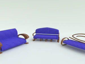 Zestaw trzech stojących sof Model 3D