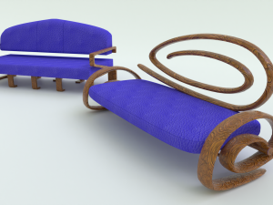 Set of Three Standing Sofas Model 3D