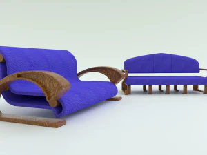 Set of Three Standing Sofas 3D Model