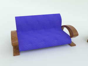 Set of Three Standing Sofas Model 3D