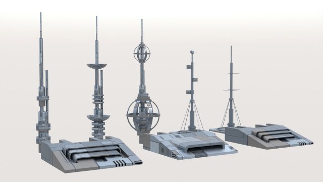 A set of fantastic devices 3D Модель .c4d .max .obj .3ds .fbx .stl .blend 