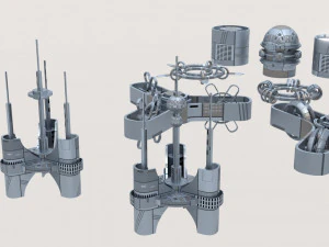 A set of fantastic devices 3D Model