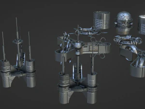 A set of fantastic devices 3D Model