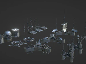 A set of fantastic devices 3D Model
