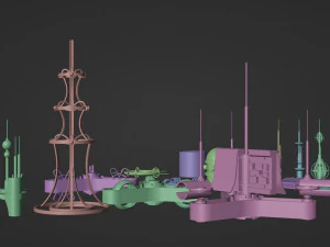 A set of fantastic devices 3D Model