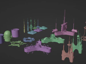 A set of fantastic devices 3D Model