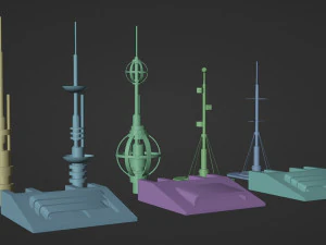 A set of fantastic devices 3D Model