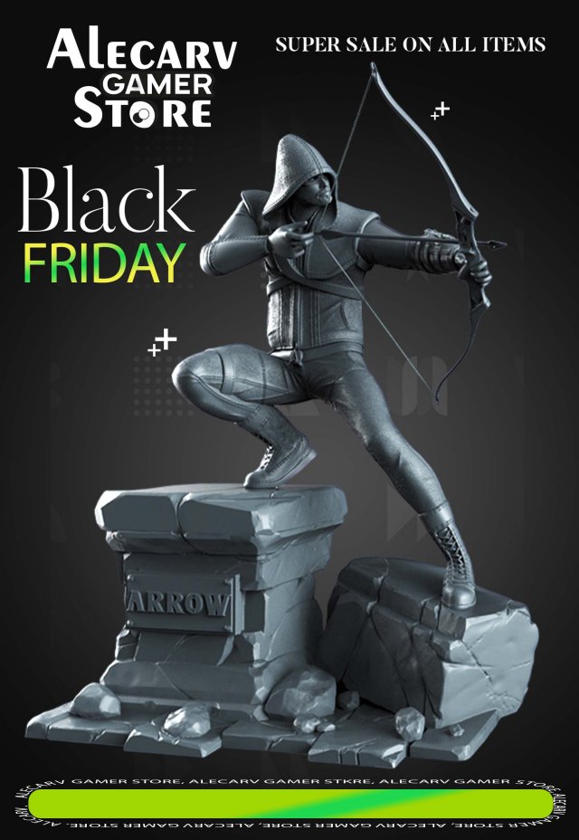 DC COMICS GREEN ARROW ARCHER STL buy 1 get 2 models 3D print Model Cetak 3D .c4d .max .obj .3ds .fbx .stl .blend 