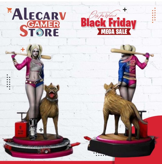 DC COMICS HARLEY QUINN STL CON HYENA compre 1 y obtenga 2 modelos Modelo de impresin 3D Modelo de impresión 3D .c4d .max .obj .3ds .fbx .stl .blend 