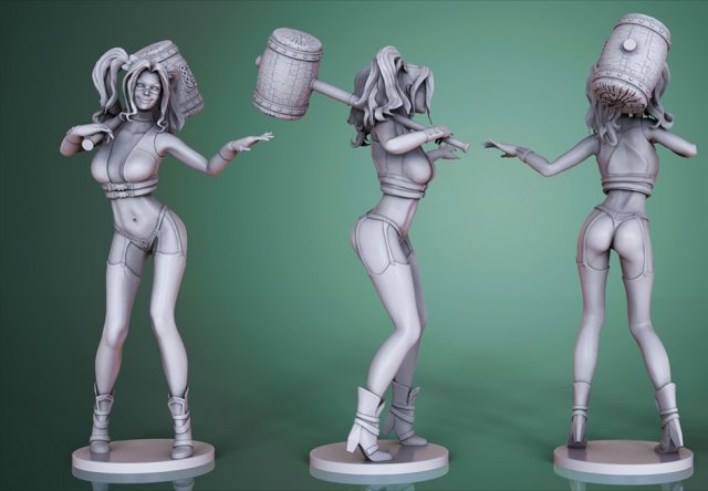 Figure harley quinn STL buy 1 get 2 models 3D print 3D Print Model .c4d .max .obj .3ds .fbx .stl .blend 