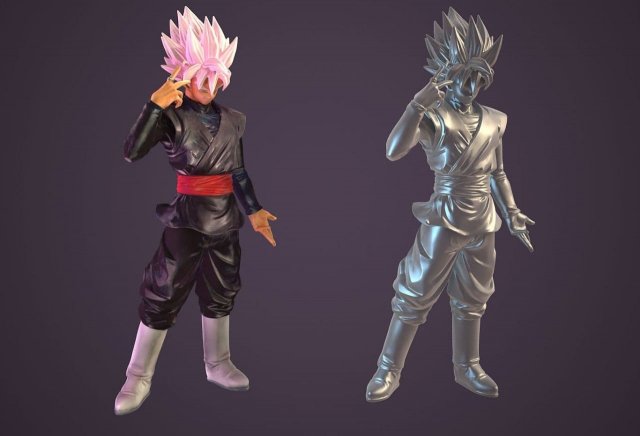 Figure Super Saiyan Rose STL buy 1 get 2 models 3D print 3D-printmodel .c4d .max .obj .3ds .fbx .stl .blend 