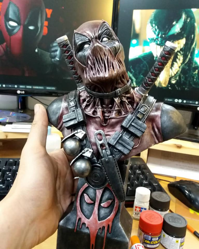 Figure Deadpool Bust STL buy 1 get 2 models 3D print 3D-Druckmodell .c4d .max .obj .3ds .fbx .stl .blend 