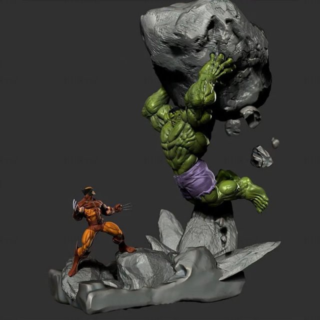 Hulk vs Wolverine 2 marvel STL buy 1 get 2 models 3D print model Modelo de Impressão 3D .c4d .max .obj .3ds .fbx .stl .blend 