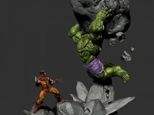 Hulk vs Wolverine 2 marvel STL buy 1 get 2 models 3D print model Model do druku 3D