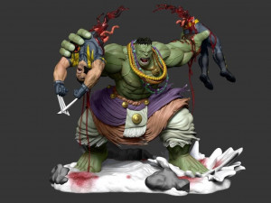 Hulk VS Wolverine Washed STL buy 1 get 2 models 3D print model Model do druku 3D