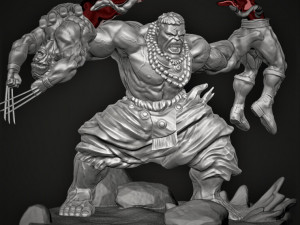 Hulk VS Wolverine Washed STL buy 1 get 2 models 3D print model 3D-Druckmodell