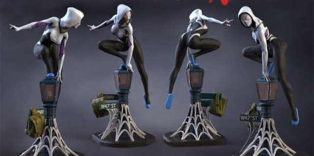Spidergwen marvel STL buy 1 get 2 models 3D print model 3Dプリントモデル .c4d .max .obj .3ds .fbx .stl .blend 