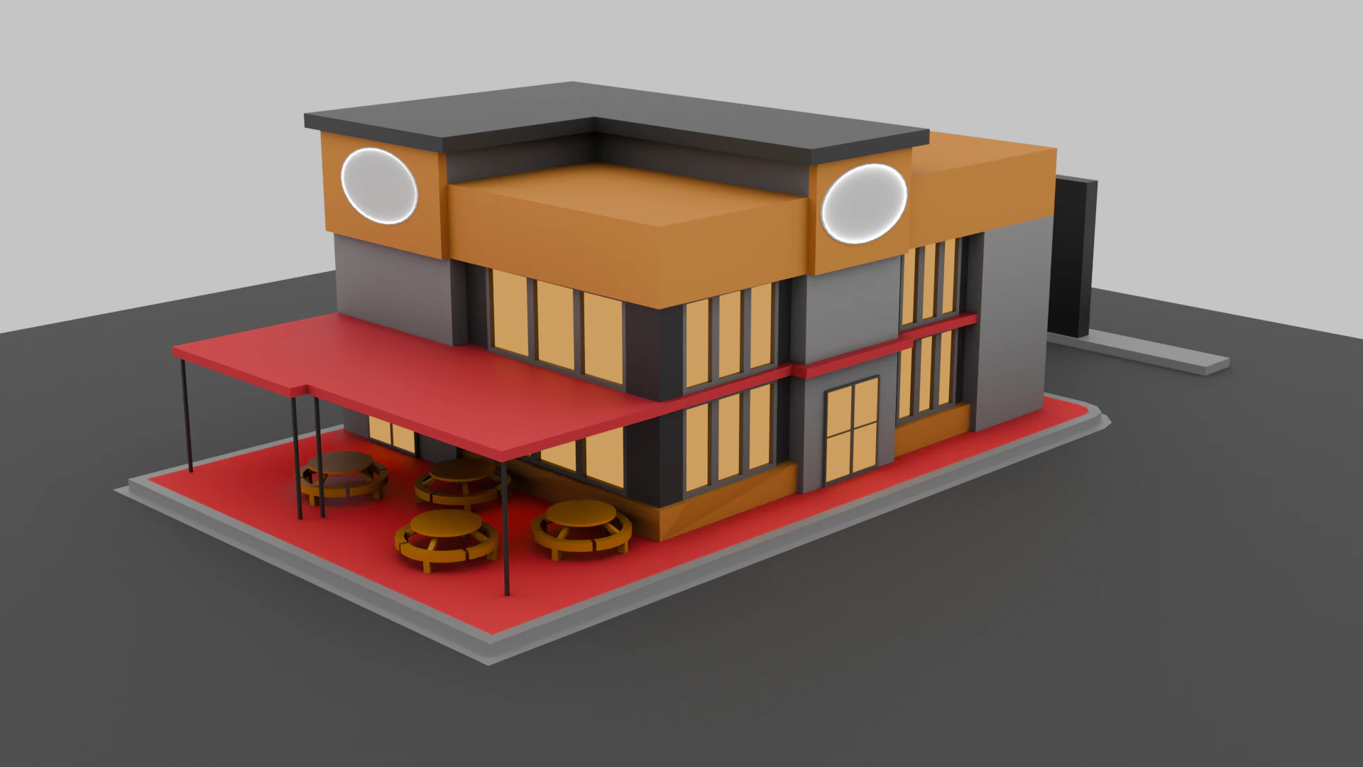 Restaurant 3D Model .c4d .max .obj .3ds .fbx .stl .blend 