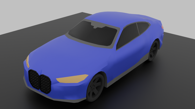 Low Poly Sports Car 1 3D Model .c4d .max .obj .3ds .fbx .stl .blend 
