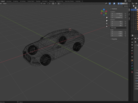 Low Poly Sports Car 2 3D Модель