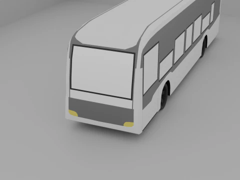 Low Poly Transport Bus 1 3D Model