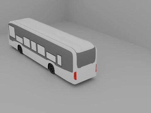 लो पॉली ट्रांसपोर्ट बस 1 3D मॉडल