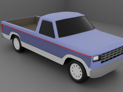Low Poly Pickup Truck 1 3D मॉडल