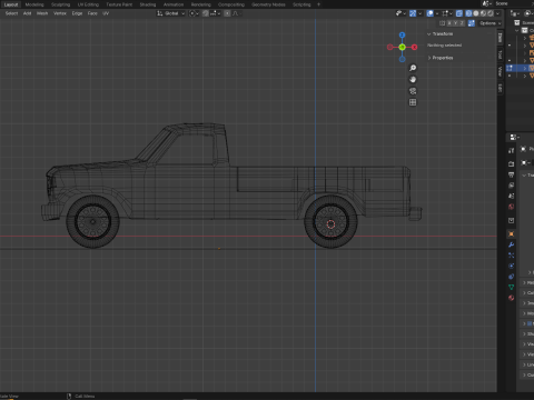 Low Poly Pickup Truck 1 Model 3D
