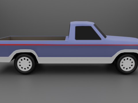 Low Poly Pickup Truck 1 Model 3D