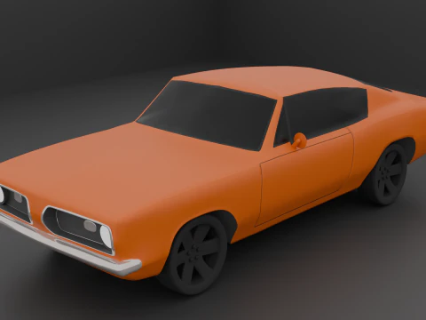 Carro muscular baixo poli 1 Modelo 3D