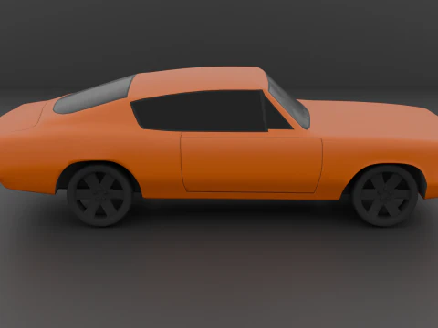 Carro muscular baixo poli 1 Modelo 3D