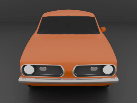 Carro muscular baixo poli 1 Modelo 3D