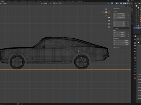 Low Poly Muscle Car 1 Modelo 3D